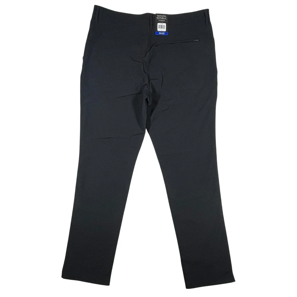 Banana Republic Performance Tech Trousers Pant Mens 36x32 (Fits 36x31) Black